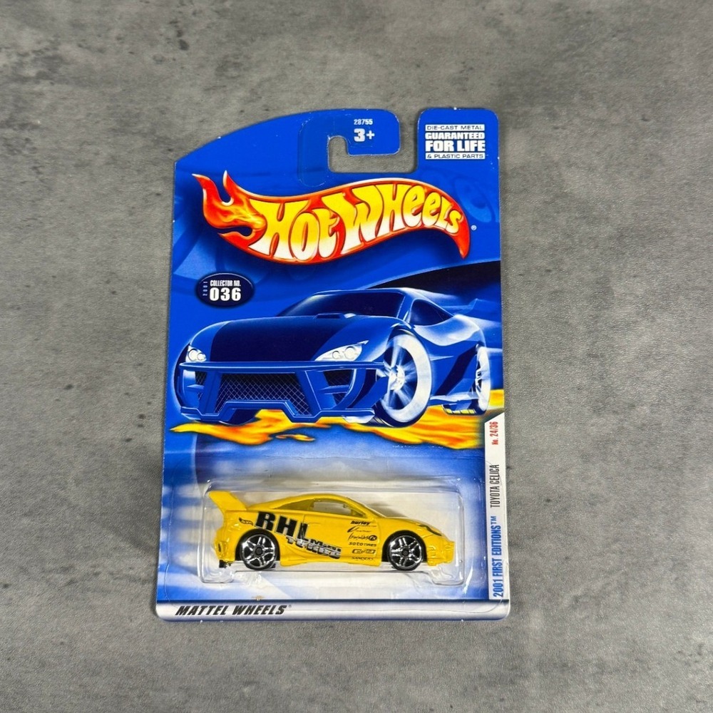 Hot Wheels Toyota Celica 2001 First Editions Yellow 036 Mattel NEW